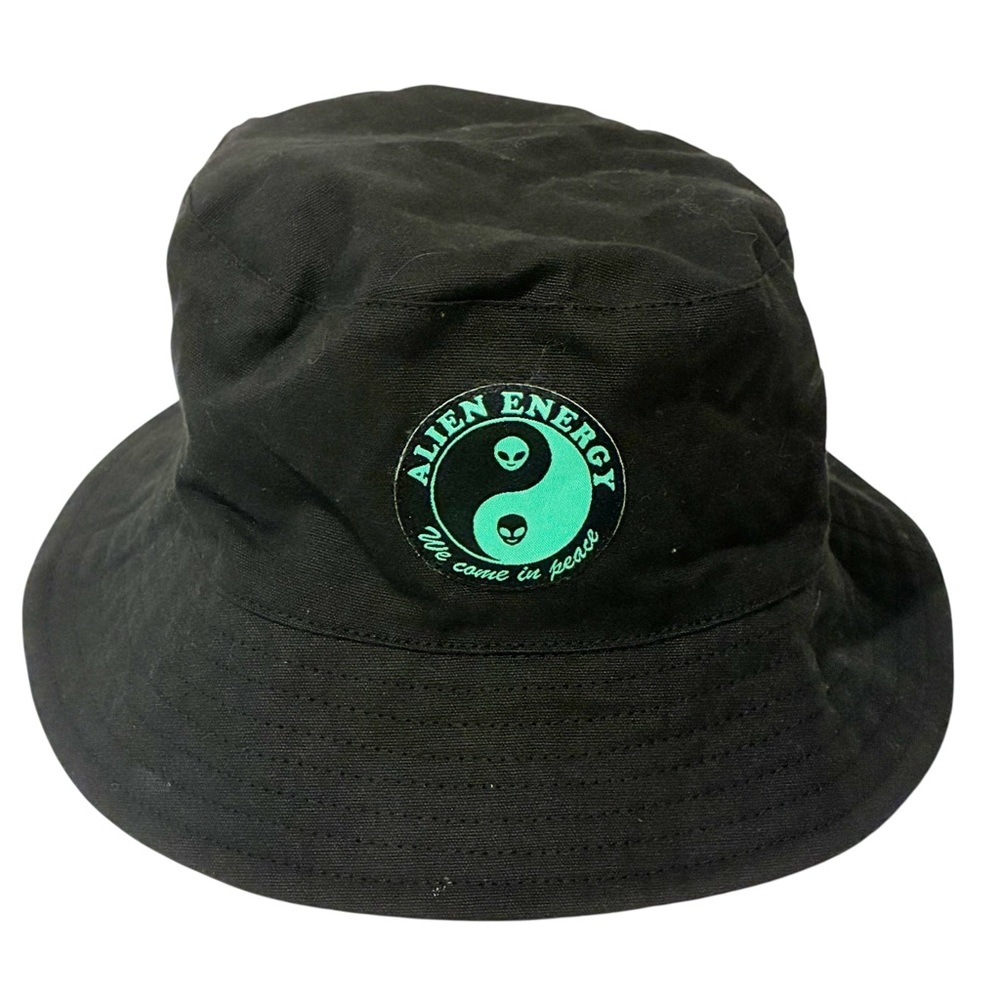 NGorder Black Yin Yang‎ Neon Green Alien Bucket Hat